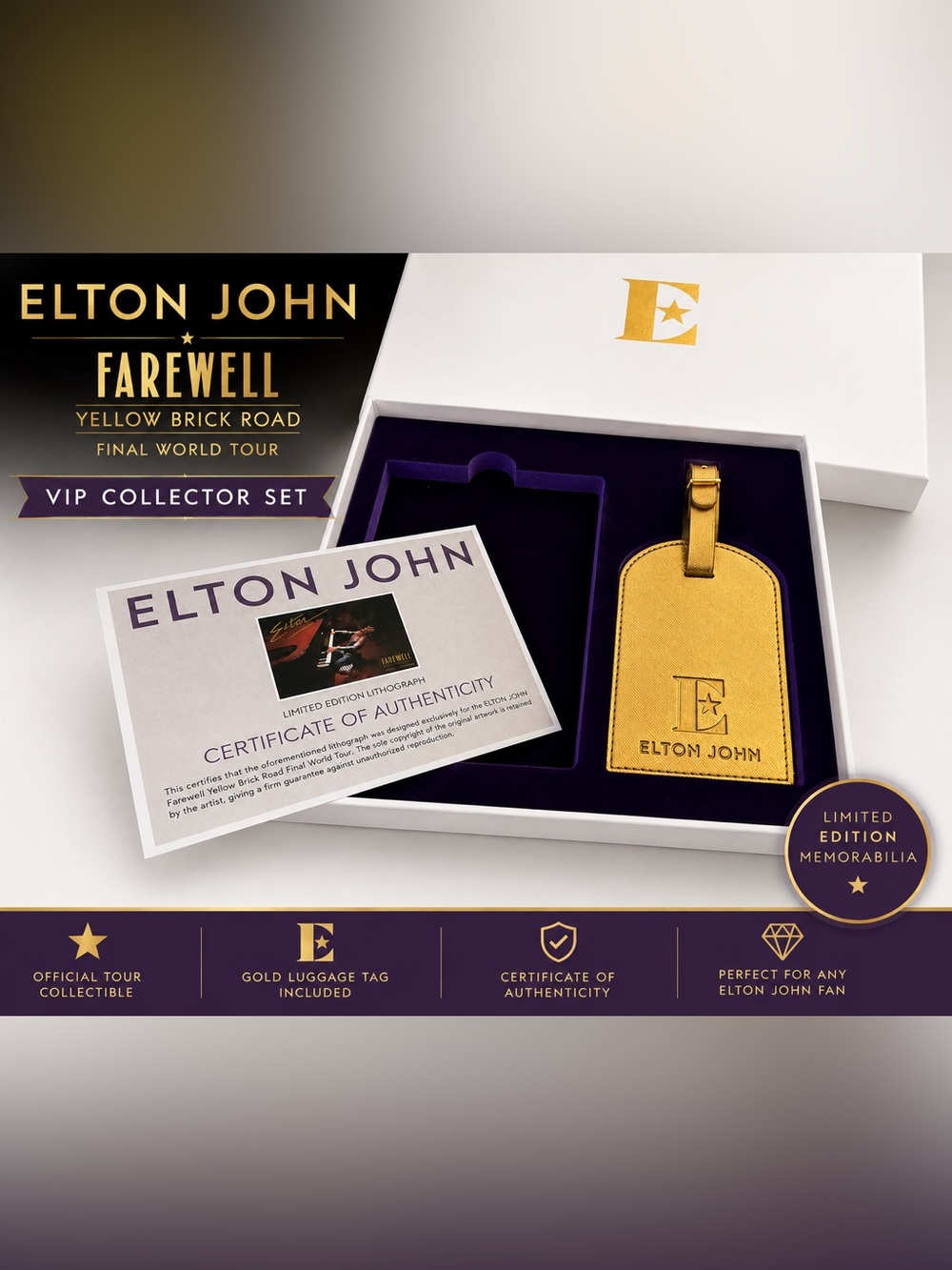 Elton John Farewell Yellow Brick Road VIP Collector Box *Missing Lithograph* COA